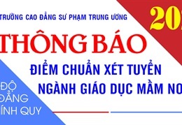 Điểm chuẩn xét tuyển ngành GDMN trình độ cao đẳng hệ chính quy năm 2020